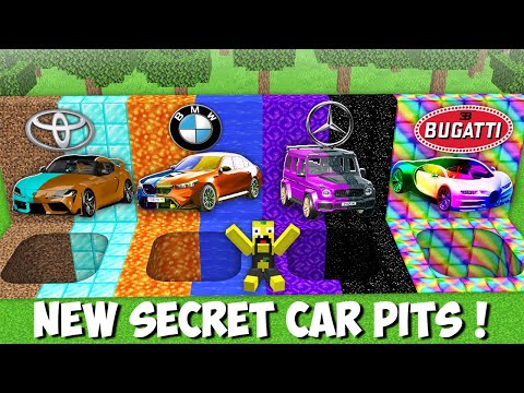 I found DIRT vs DIAMOND vs LAVA vs WATER vs PORTAL vs RAINBOW SUPERCARS PITS in Minecraft !
