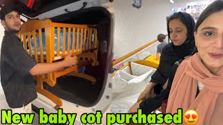 New baby ka cot purchase karliya😍 | jo basil ke time par nhi karpaya wo ab hoga🤲🏻