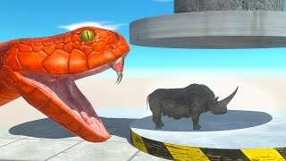 Hydraulic Press + Titanoboa Snake VS ALL Dinosaurs + Prehistoric Mammals - Animal Revolt Battle