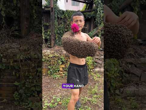 The bees made a hive on uncle's hand and then this happened 😰🤯 #shorts #viral #ytshorts #shortsfeed