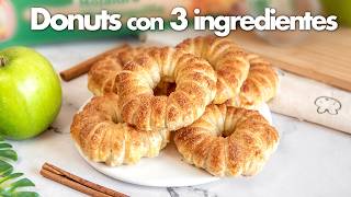 DONUTS de HOJALDRE y MANZANA 🍏 | Postre Fácil con 3 Ingredientes | Recetas con Hojaldre Dulces