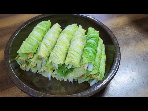 저녁으로 밥대신 배추를 이렇게 만들어 먹었더니 살도 안찌고 맛있어서 가족들이 건강합니다/단백질 가득한 배추말이 The cabbage roll full of protein