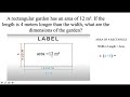 Garden Dimensions and Quadratic Equations