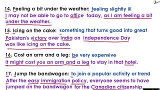 Idioms (10)- [meanings & Sentences] Part 2