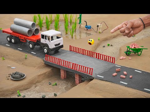 diy mini highway road concrete bridge construction science project @sanocreator