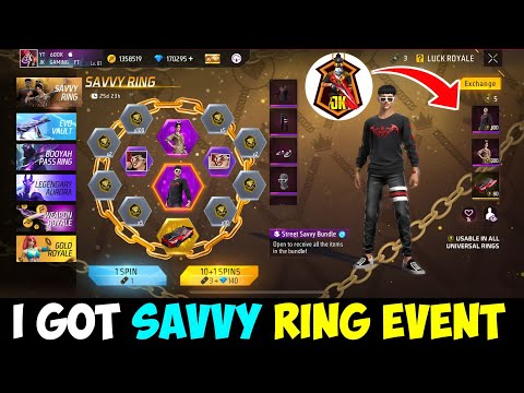 SAVVY RING EVENT FREE FIRE || FREE FIRE SAVVY RING EVENT TODAY || FREE FIRE RING EVENT || I GOT ALL