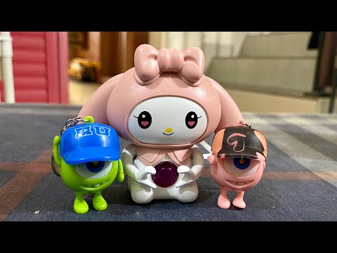 Unboxing mainan boneka sanrio dan gantungan kunci bersuara I love u