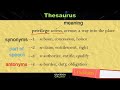 Understanding Dictionaries and Thesauruses