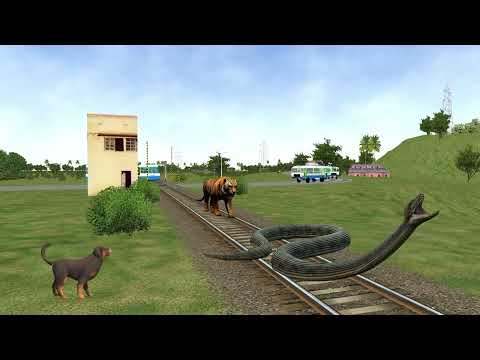 October 1, 2022 crazy anaconda stops the train & escapes in train simulator vs monkey funny video