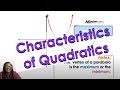 Exploring Characteristics of Quadratic Graphs