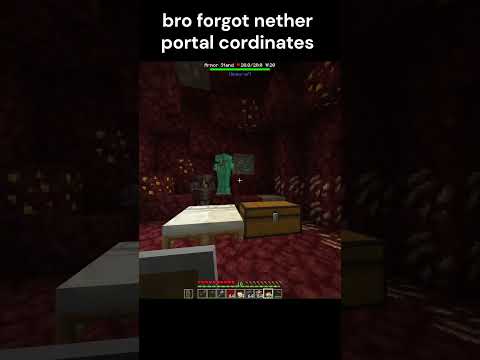 bro forgot nether portal cordinates in nether || #minecraft #shorts