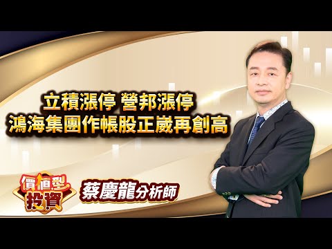 中視【價值型投資】20241113#蔡慶龍：立積漲停 營邦漲停 鴻海集團作帳股正崴再創高#中視 #中視新聞 #蔡慶龍 #價值型投資 #摩爾證券投顧