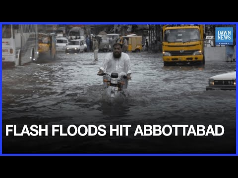 YouTube video thumbnail: Flash Floods Disrupt Abbottabad, Injure 2 in Heavy Monsoon Downpour