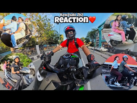 Riding My Loudest ZH2 in City | Reaction on Kawasaki ZH2👀 #reaction #zh2 #kawasaki