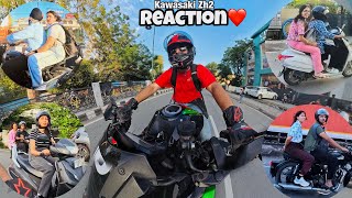 Riding My Loudest ZH2 in City | Reaction on Kawasaki ZH2👀 #reaction #zh2 #kawasaki