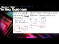 Exploring Writing and Solving Equations