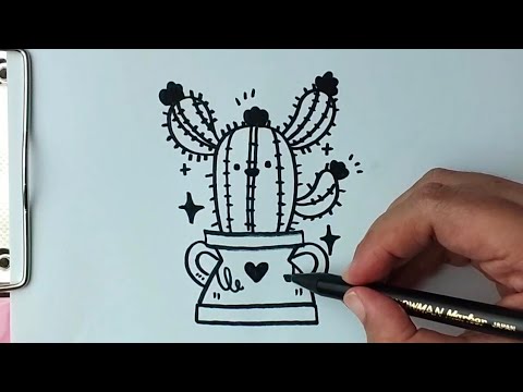 Draw with me - Menggambar kaktus aesthetic 🌵