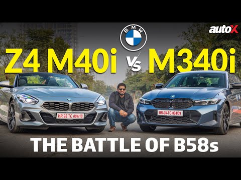 BMW M340i vs Z4 M40i | Which B58-powered BMW is more exciting? | Comparison Test 2025 India | autoX