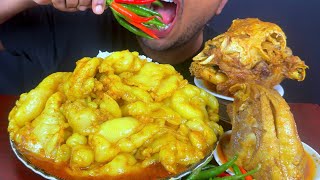 Most Oily Mutton Fat Curry with Rice & Mutton Full Cheast, Goat Head Eating || Eat with SUMON