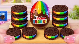 OREO Kinder Cake Recipe 🌈Colorful Miniature OREO Kinder Chocolate Cake Decorating🌈