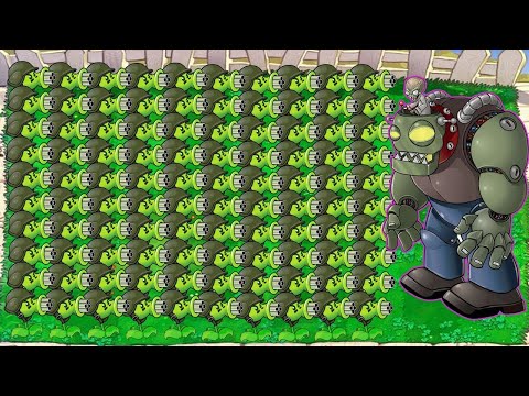 99 Gatling Pea vs 999 Gargantuar vs Dr. Zomboss - Plants vs Zombies