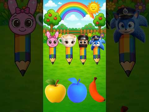 Who can correctly colored the fruits? Pinky vs Sonic vs Ballerina Capuchina