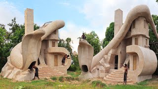Build Creative Cobra Water Slide Park To Swimming Pool & Beautiful Villa House Design Forest