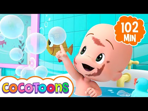 Hora do banho 🛀🏽 e mais músicas infantis em português com Cleo e Cuquin | Cocotoons Brasil