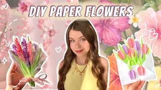 How to make easy paper flowers / 5 types of paper flowers / fun things to do when you're bored 💐