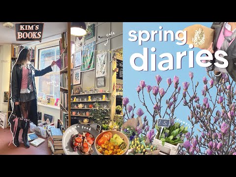 spring diaries 🌷self care day, pilates, solo date @ cafe + bookstore, cooking & baking vegan cookies