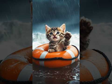 A seal rescued a kitten that fell into the sea. #catlover #pets #animalrescue
