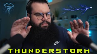 ASMR Tapping During Thunderstorm [HAND SOUNDS] [RAIN SOUNDS]
