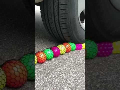 Experiment Car vs Squishy Balls ASMR Crushing #shorts