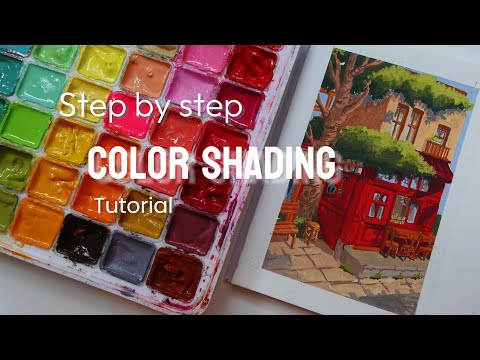 Step by step color shading tutorial/HIMI GOUACHE #art