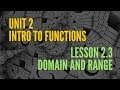 Exploring Domain and Range Concepts