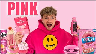 Eating only PINK food for 24 hours!! (ai edition)