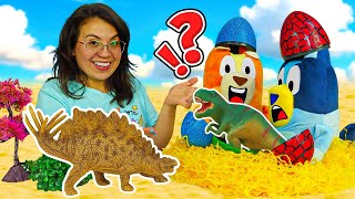 Bluey y Bingo viajan en la máquina de teletransportación para ver dinosaurios