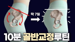 오리엉덩이, 아랫배 쏙 집어넣기🔥일주일챌린지 (골반전방경사 셀프교정)