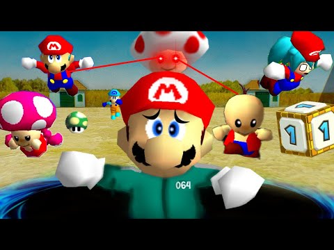 MARIO 64 PERO son los SQUID GAMES con PORTALES! 🔴