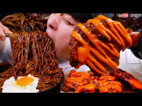 하체가 부실하다고? (허벅지29인치 인증) 짜장면 곱빼기 & BBQ불닭마요 자메이카 통다리 & 탕수육 먹방 BLACK BEAN NOODLES & BBQ CHICKEN MUKBANG