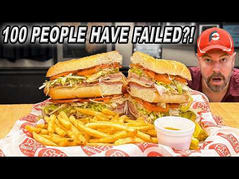 100 People Have Failed Sub Station II's 7.25lb "Monster" Sub Sandwich Challenge!!