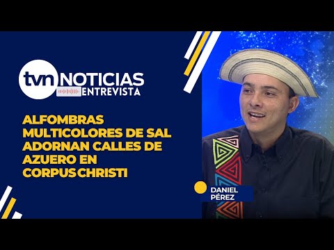 Alfombras multicolores de sal adornan calles de Azuero en Corpus Christi