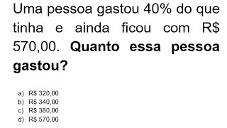 DESAFIO DE MATEMÁTICA BÁSICA - Porcentagem e regra de 3