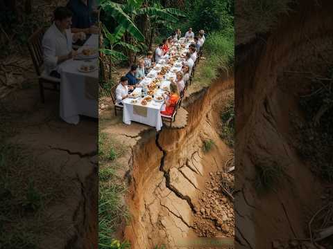 🍽️ Luxury dinner interrupted by sudden landslide ⚠️