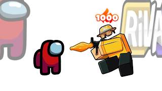 Mini Crewmate Kills Roblox RIVALS Characters | Among Us