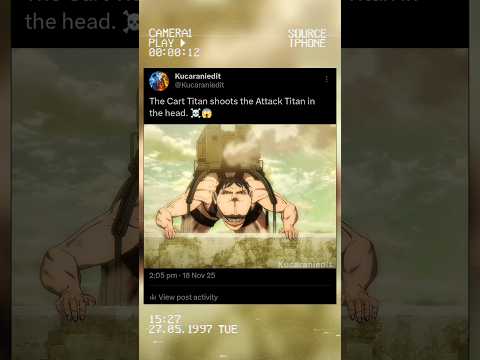 The Cart Titan shoots the Attack Titan in the head. ☠️😱 #eren #aot #edit #titan #shorts