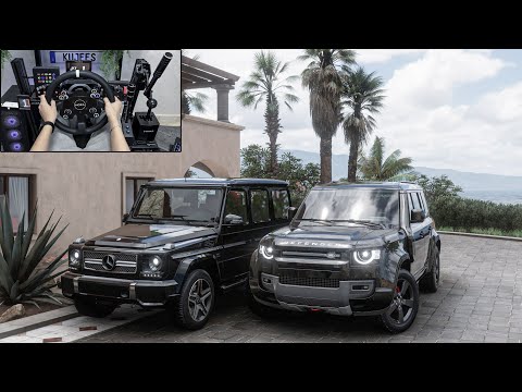Land Rover Defender & Mercedes G65 AMG -  Forza Horizon 5 | Steering Wheel Gameplay