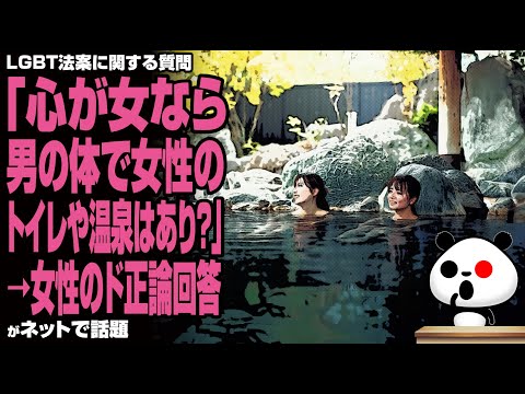 LGBT法案に関する質問「男の体で女性のトイレや温泉はあり？」→女性のド正論回答が話題