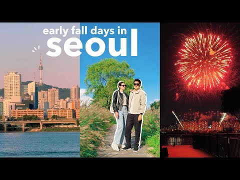 fall in seoul 🍁 mind-blowing han river fireworks 🎆 aesthetic cafe, cozy working at home | korea vlog