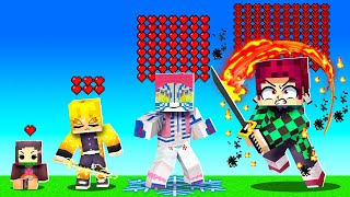 ¿Qué Personaje De DEMON SLAYER Tiene MAS VIDA? 😨 MINECRAFT